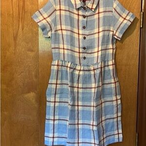Summertime Linen Plaid Dress